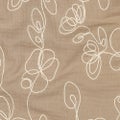 Double gauze, brodeerattu: Kaarevat kukat, beige