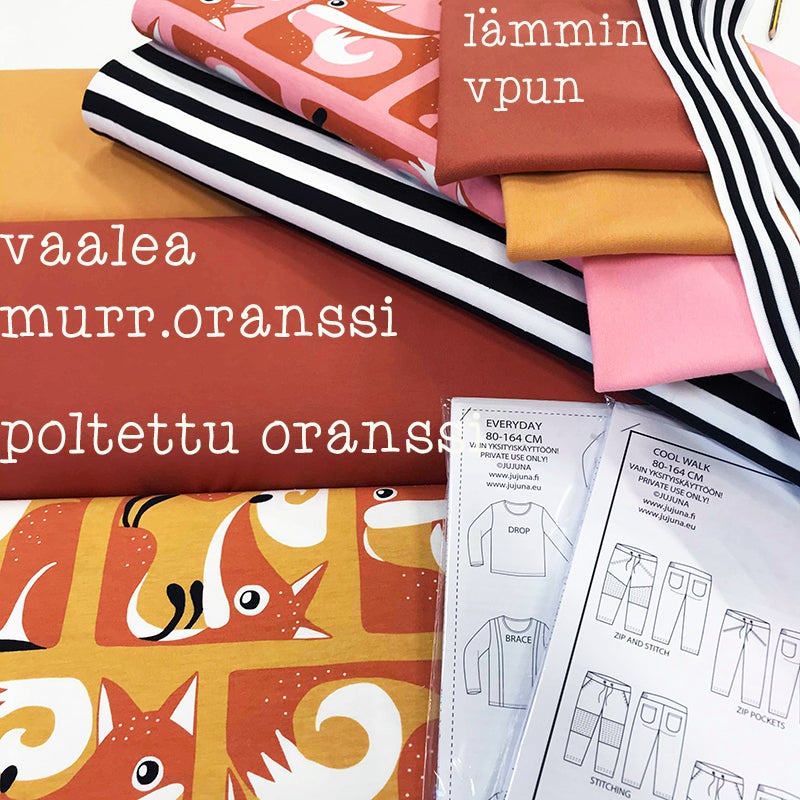 Pala 50cm, Majapuu Original Luomutrikoo: Fox box, l&auml;mmin vaaleanpunainen, poltettu oranssi  Design by Mutturalla